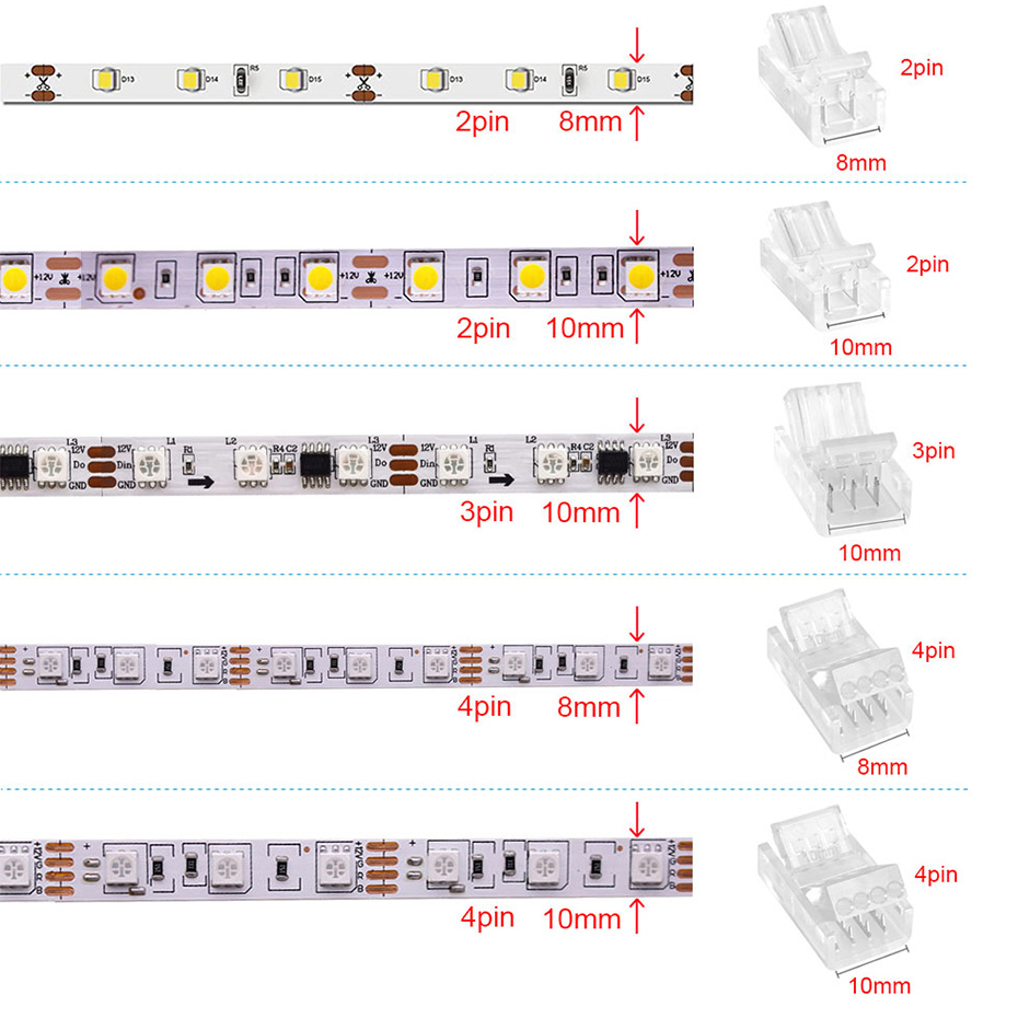 5Pcs LED Strip Light Connector - مراجعة Rgb Led Matrix 8X8 وسعره