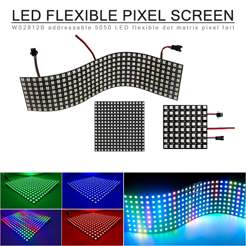 LED Digital Pixels Screen WS28 - مراجعة Rgb Led Matrix 8X8 وسعره