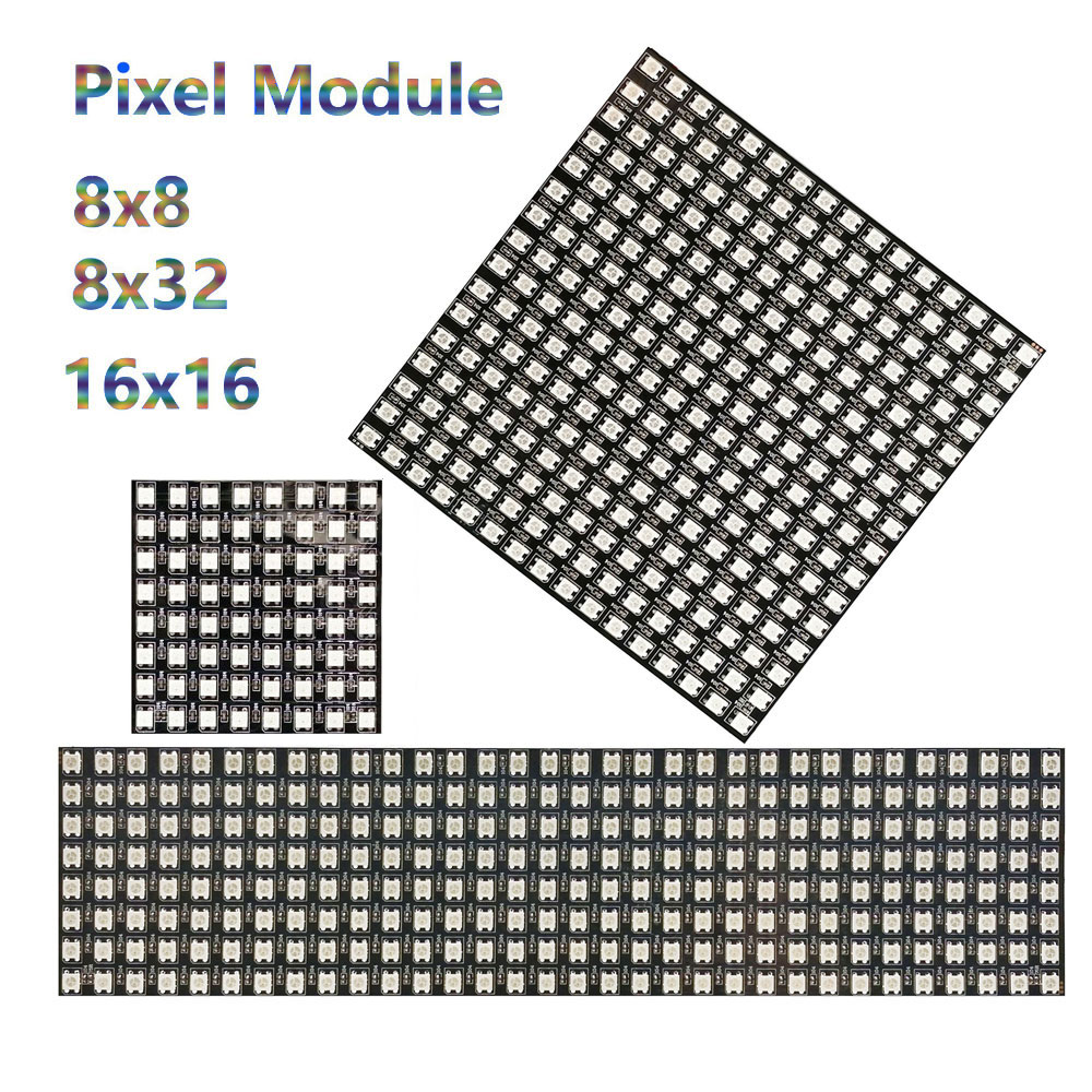 DC5V WS2812B 8*8 16*16 8*32 Fl - مراجعة Rgb Led Matrix 8X8 وسعره
