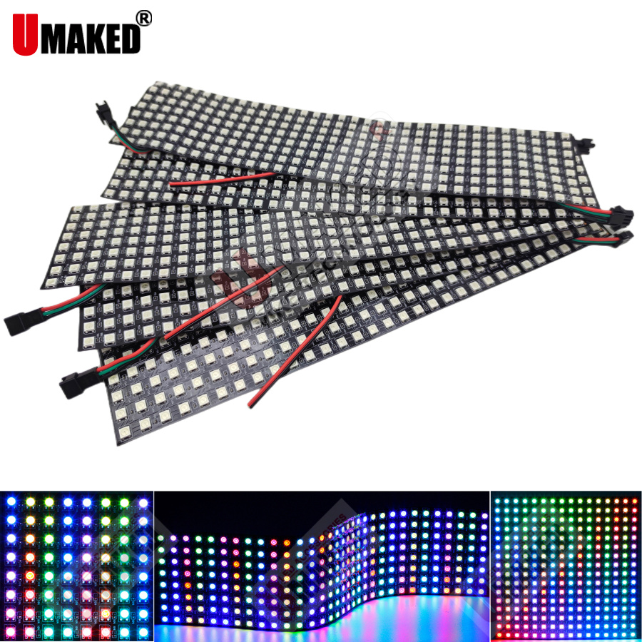 2pcs WS2812B Individually Addr - مراجعة Rgb Led Matrix 8X8 وسعره
