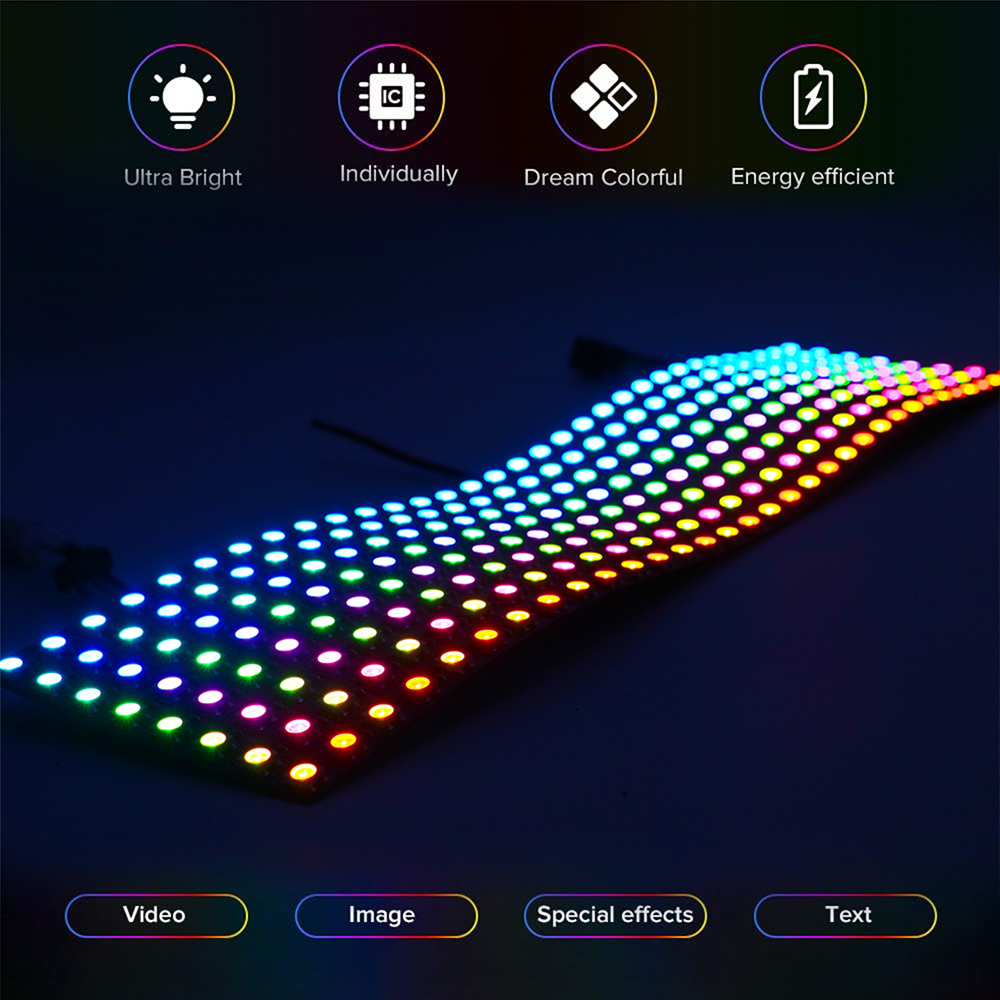 WS2812B SMD5050 RGB Panel LED  - مراجعة Rgb Led Matrix 8X8 وسعره