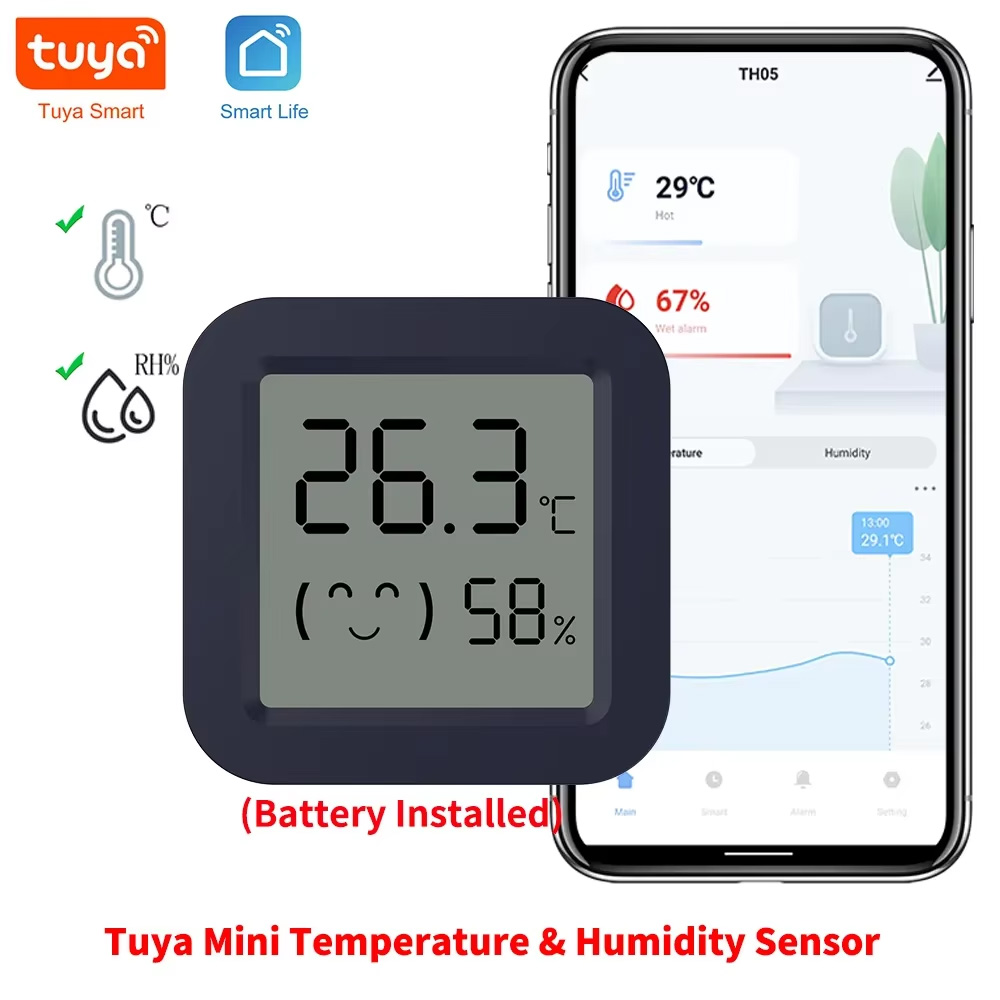 Mini Smart Thermometer Hygrome - مراجعة Temperature Humidity Sensor وسعره