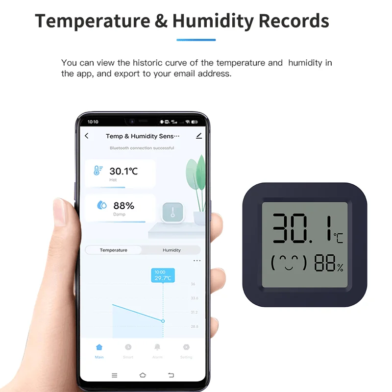 Mini Smart Thermometer Hygrome - مراجعة Temperature Humidity Sensor وسعره
