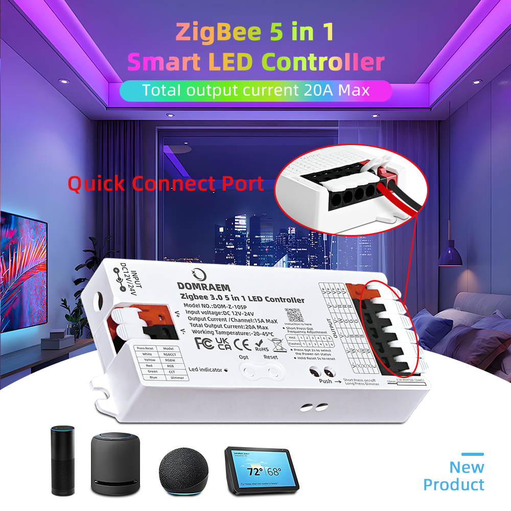 DOMRAEM Zigbee 3.0 5 in 1 LED  - مراجعة Zigbee Coordinator Stick وسعره