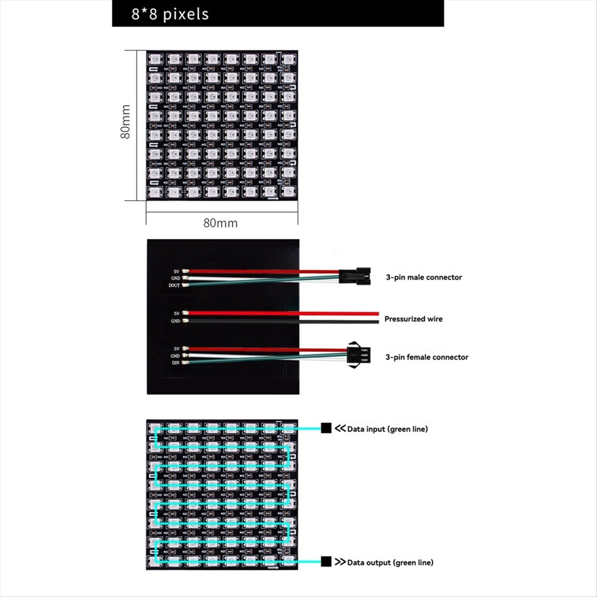 A36R WS2812B Dot Matrix Screen - مراجعة Rgb Led Matrix 8X8 وسعره