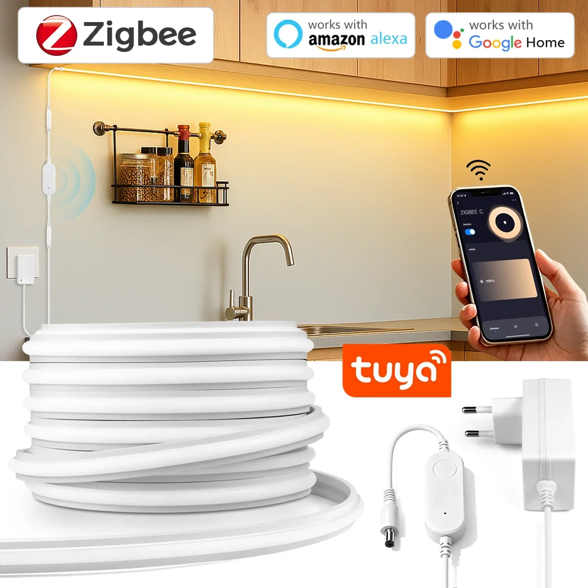 Zigbee 3.0 24V Neon LED Strip  - مراجعة Zigbee Coordinator Stick وسعره