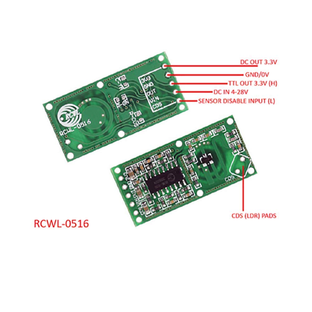 5PCS RCWL-0516 Motion Detectio - مراجعة Esp8266 Nodemcu Board وسعره