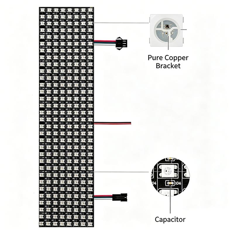 WS2812B Smart Pixel Module Mat - مراجعة Rgb Led Matrix 8X8 وسعره