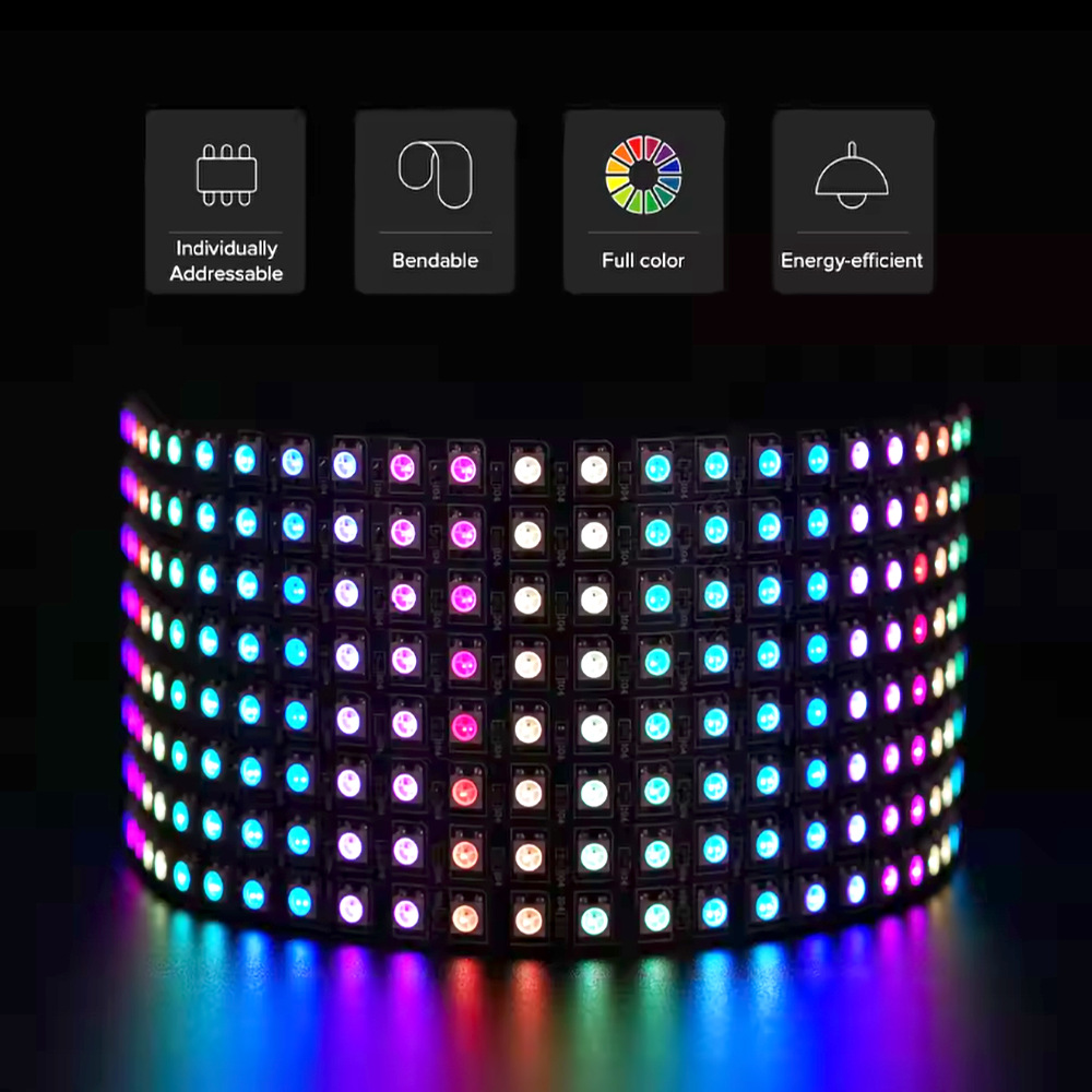 DC5V WS2812B RGB LED Panel Scr - مراجعة Rgb Led Matrix 8X8 وسعره